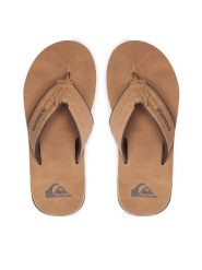 Quiksilver Japonki AQYL100623 Brązowy. Brązowe japonki Quiksilver, bez wzorów, ze skóry. Za 129.99 zł.