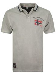 Geographical Norway Koszulka polo w kolorze szarym rozmiar: M. Szare koszulki polo sportowe Geographical Norway, m, bez wzorów, z bawełny, bez kołnierzyka, bez ramiączek. Za 65.85 zł.