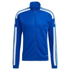 Bluza piłkarska męska adidas Squadra 21 Training. Białe kurtki treningowe Adidas, l, bez wzorów, z dzianiny, bez kaptura, na fitness i siłownię. Za 169.00 zł.