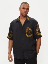 Versace Jeans Couture Koszula 76GAL2BW Czarny Regular Fit. Czarne koszule Versace Jeans Couture, m, bez wzorów, z jeansu, bez kołnierzyka, bez ramiączek. Za 1,009.00 zł.
