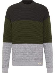 Mustang Sweter "Evesham" w kolorze antracytowo-beżowym rozmiar: 3XL. Brązowe swetry nierozpinane Mustang, xl, bez wzorów, z bawełny, bez kołnierzyka, bez ramiączek. Za 99.80 zł.