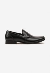 Czarne Półbuty Loafersy ze Skórzaną Wkładką Vevorina. Czarne eleganckie półbuty Born2be, z aplikacjami, z jeansu, bez obcasa, bez zapięcia. W wyprzedaży za 93.49 zł.