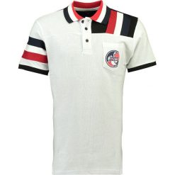 Koszulka polo w kolorze białym. Białe koszulki polo sportowe marki Stone Goose, bez wzorów, z bawełny, bez kołnierzyka, bez ramiączek. W wyprzedaży za 98.95 zł.