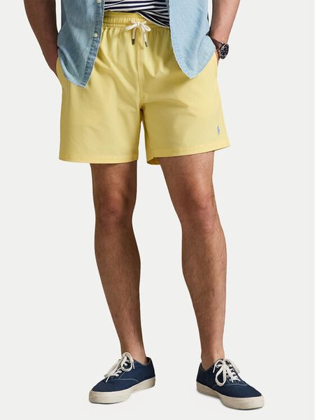 Polo Ralph Lauren Szorty kąpielowe 710957782504 Żółty Classic Fit. Żółte kąpielówki Polo Ralph Lauren, l, bez wzorów, z syntetyku. Za 377.99 zł.