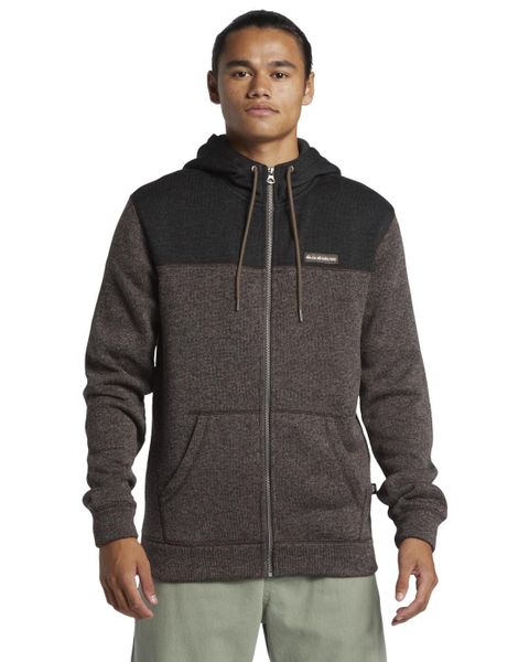 Bluza na zamek dla Mężczyzn KELLER BLOCK. Brązowe bluzy z kapturem Quiksilver, m, bez wzorów, z materiału, z kapturem. Za 379.00 zł.