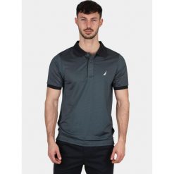 Koszulka polo męska Nautica Saunton Slim Fit. Niebieskie koszulki polo Nautica, l, bez wzorów, bez kołnierzyka, bez ramiączek. Za 399.00 zł.