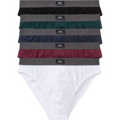 Slipy (5 par) bonprix czarny + głęboki zielony + ciemnoniebieski + czerwony klonowy + biały. Slipki marki bonprix. Za 37.45 zł.