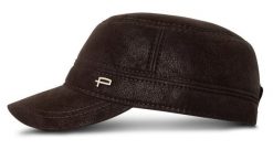 Ocieplana Czapka Męska z Daszkiem - Ekoskóra - Pako Jeans - Brązowa. Brązowe czapki z daszkiem Pako Jeans, na zimę, bez wzorów, z elastanu. Za 89.00 zł.
