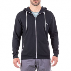 Bluza w kolorze czarnym. Czarne bluzy z kapturem marki Jeep, z nadrukiem, prążkowane. W wyprzedaży za 124.95 zł.