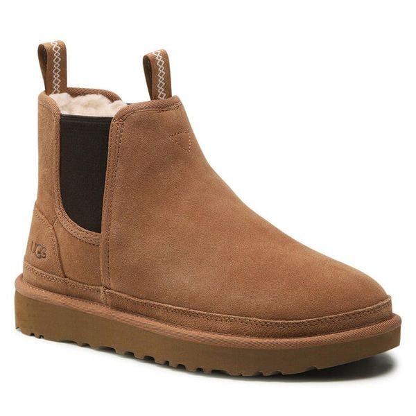 Sztyblety Ugg. Brązowe botki sznurowane UGG, bez wzorów, bez obcasa, bez zapięcia. Za 619.99 zł.