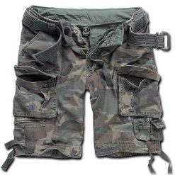 Szorty bushcraft męskie Brandit M65 Savage z Paskiem Vintage Woodland. Brązowe spodenki rowerowe Brandit, m, z aplikacjami, z tkaniny, rowerowe. Za 221.90 zł.