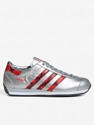 Adidas Skórzane sneakersy "Country Japan" w kolorze srebrnym rozmiar: 40 2/3. Szare buty sportowe casual Adidas, bez wzorów, bez zapięcia. Za 262.91 zł.
