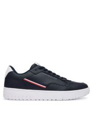 Tommy Hilfiger Sneakersy Th Basket Corporate Stripes FM0FM06091 Granatowy. Niebieskie buty sportowe casual Tommy Hilfiger, bez wzorów, ze skóry, bez zapięcia. Za 449.99 zł.