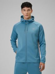Bluza treningowa regular z kapturem męska 4F 4FRSS26TFSWM0958. Niebieskie bluzy z kapturem 4F, l, bez wzorów, z elastanu, z kapturem. Za 199.99 zł.