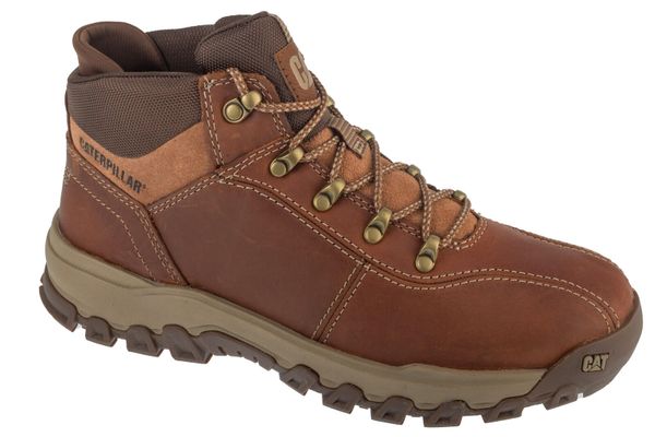 Buty trekkingowe męskie, Threshold Rebound Trek. Brązowe buty turystyczne CATerpillar, bez wzorów, z materiału, bez zapięcia, trekkingowe. Za 549.99 zł.