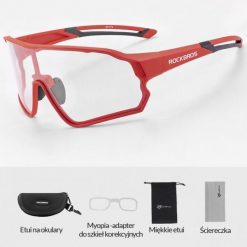 Okulary rowerowe / sportowe fotochrom ROCKBROS UV400 (10137) czerwone. Czerwone okulary przeciwsłoneczne ROCKBROS. Za 95.99 zł.
