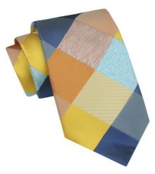 Angelo di Monti - Krawat Męski - Kolorowe Kwadraty. Krawaty i muchy Angelo di Monti, bez wzorów, z tkaniny. Za 45.00 zł.