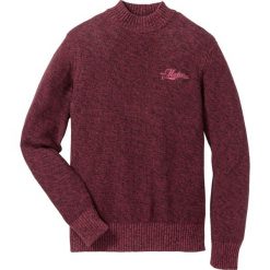 Sweter ze stójką Regular Fit bonprix czerwony rubinowy melanż. Swetry nierozpinane marki bonprix. Za 59.99 zł.