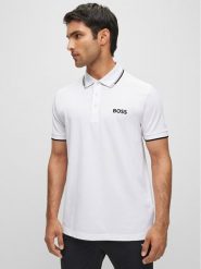 Boss Polo Paddy Pro 50469102 Biały Regular Fit. Białe koszulki polo Boss, m, bez wzorów, z syntetyku, bez kołnierzyka, bez ramiączek. Za 269.99 zł.