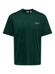 ONLY & SONS Koszulka w kolorze ciemnozielonym rozmiar: L. Zielone bezrękawniki Only & Sons, l, bez wzorów, z bawełny, bez kołnierzyka, bez ramiączek. Za 77.95 zł.
