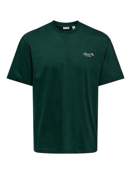 ONLY & SONS Koszulka w kolorze ciemnozielonym rozmiar: L. Zielone bezrękawniki Only & Sons, l, bez wzorów, z bawełny, bez kołnierzyka, bez ramiączek. Za 77.95 zł.