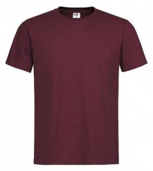 Bordowy Bawełniany T-Shirt Męski Bez Nadruku -STEDMAN- Koszulka, Krótki Rękaw, Basic, U-neck. Czerwone bluzki z długim rękawem Stedman, l, bez wzorów, z bawełny, bez kołnierzyka, bez ramiączek. Za 45.00 zł.