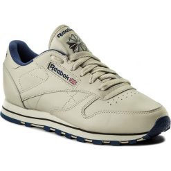 Buty Reebok - Cl Lthr 28412 Ecru/Navy. Brązowe buty sportowe casual marki Reebok, z materiału. Za 379.00 zł.