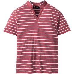 Shirt polo Regular Fit bonprix jeżynowy + w paski. Koszulki polo marki bonprix, w paski, ze stójką. Za 44.99 zł.