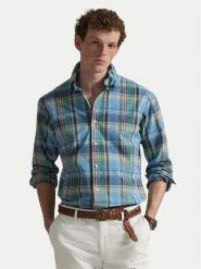 Polo Ralph Lauren Koszula 710P06020007 Niebieski Custom Fit. Niebieskie koszule Polo Ralph Lauren, m, bez wzorów, z bawełny, bez kołnierzyka, bez ramiączek. Za 729.99 zł.