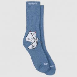 Skarpety Rip N Dip Lord Nermal Navy. Niebieskie skarpety RIPNDIP, bez wzorów. Za 109.98 zł.