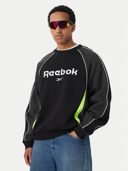 Reebok Bluza Tomasz RK25746CCM Czarny Regular Fit. Czarne bluzy Reebok, l, bez wzorów, z bawełny, bez kaptura. Za 249.99 zł.