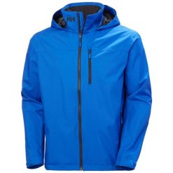 Kurtka wodoodporna z kapturem Helly Hansen Crew 2.0. Niebieskie kurtki przeciwdeszczowe Helly Hansen, bez wzorów, z kapturem. Za 708.00 zł.