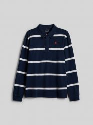 4F Longleeve polo relaxed męski - granatowy XXL. Niebieskie bluzki z długim rękawem 4F, m, bez wzorów, z bawełny, bez kołnierzyka, bez ramiączek. Za 149.99 zł.