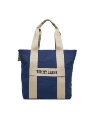 Tommy Jeans Torba Tjm Retro Cool Tote AM0AM13278 Granatowy. Niebieskie torby na ramię Tommy Jeans, bez wzorów, z jeansu, na ramię, bez dodatków. Za 269.99 zł.