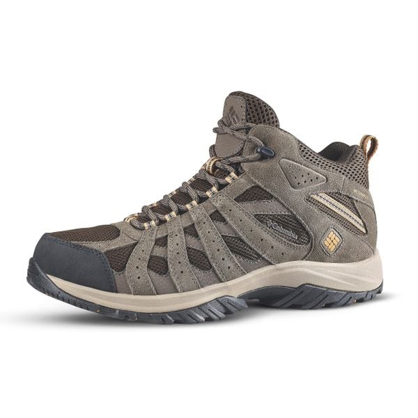 Buty turystyczne męskie Columbia Canyon Point Mid. Brązowe buty turystyczne Columbia, bez wzorów, z kauczuku, bez zapięcia, trekkingowe. Za 499.99 zł.