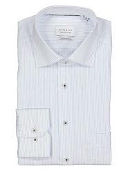 Eterna Koszula - Modern fit - w kolorze biało-niebieskim rozmiar: 41. Białe koszule Eterna, bez wzorów, z bawełny, bez kołnierzyka, bez ramiączek. Za 101.23 zł.