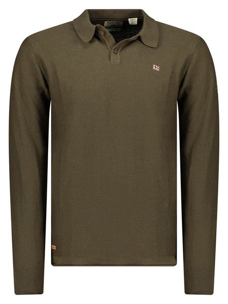 Geographical Norway Sweter "Fiji" w kolorze khaki rozmiar: L. Brązowe swetry nierozpinane Geographical Norway, l, bez wzorów, z bawełny, bez kołnierzyka, bez ramiączek. Za 91.77 zł.