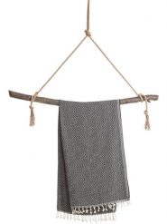 Towel to Go Chusta hammam "Atom" w kolorze czarnym - 180 x 100 cm rozmiar: onesize. Czarne szaliki Towel to Go, bez wzorów, z bawełny. Za 69.99 zł.