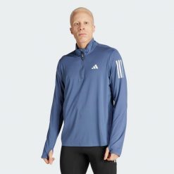 Kurtka Own the Run Half-Zip. Niebieskie kurtki Adidas, xl, bez wzorów, bez kaptura. Za 129.99 zł.