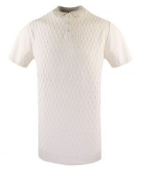 Dzianinowa, Męska Koszulka Polo - Brave Soul - Ecru. Koszulki polo Brave Soul, na lato, l, bez wzorów, z dzianiny, bez kołnierzyka, bez ramiączek. Za 129.00 zł.