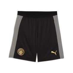 Szorty treningowe Manchester City. Niebieskie krótkie spodenki sportowe Puma, m, bez wzorów, z materiału. Za 264.42 zł.