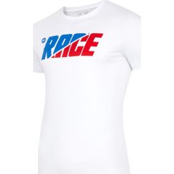 T-shirt męski TSM225 - biały. Białe t-shirty 4F, m, bez wzorów, bez kołnierzyka, bez ramiączek. Za 29.99 zł.