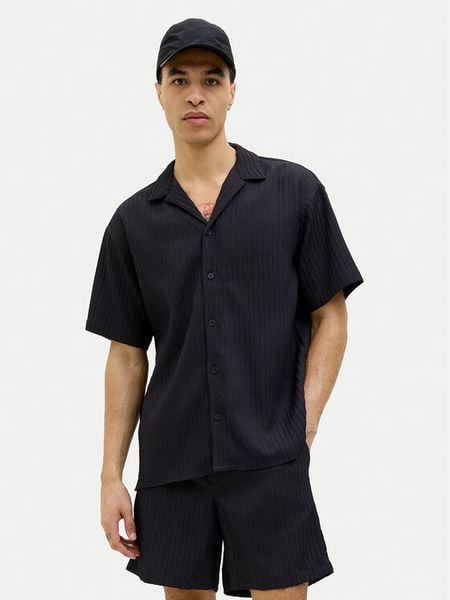 Jack & Jones Koszula Massimo 12269640 Czarny Relaxed Fit. Czarne koszule Jack & Jones, m, bez wzorów, z syntetyku, bez kołnierzyka, bez ramiączek. Za 79.99 zł.