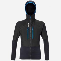 Kurtka trekkingowa męska MILLET Parmelan Hybrid Hoodie M hybrydowa. Czarne kurtki Millet, m, z aplikacjami, z dzianiny, z kapturem. Za 399.00 zł.