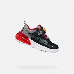 Buty GEOX J ACTIVART ILLUMINUS Czarny. Czarne buty turystyczne Geox, bez wzorów, z syntetyku, bez zapięcia, na fitness i siłownię. Za 266.99 zł.