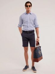 Szorty męskie granatowe Rossin 404. Niebieskie szorty BIG STAR, m, bez wzorów, z bawełny, eleganckie. Za 159.99 zł.