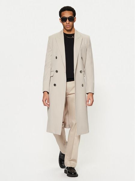 AMI Paris Płaszcz przejściowy HCO319.WV0037 Beżowy Regular Fit. Brązowe płaszcze AMI PARIS, m, bez wzorów, z wełny, bez kaptura. Za 4,899.00 zł.