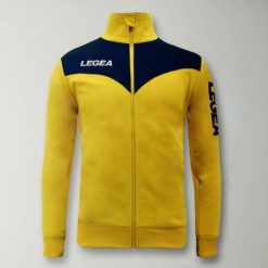 Kurtka treningowa junior Peru Specjal żółto-niebieska. Niebieskie kurtki do biegania Legea, m, bez wzorów, bez kaptura, do biegania. Za 72.00 zł.