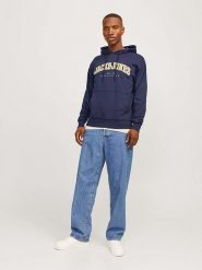 Jack & Jones Bluza "Caleb" w kolorze granatowym rozmiar: M. Niebieskie bluzy Jack & Jones, m, bez wzorów, z bawełny, z kapturem. Za 84.01 zł.