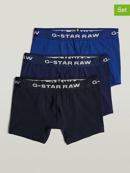 G-Star Bokserki (3 pary) w kolorze granatowo-niebieskim rozmiar: L. Niebieskie bokserki G-Star, l, bez wzorów. Za 129.75 zł.